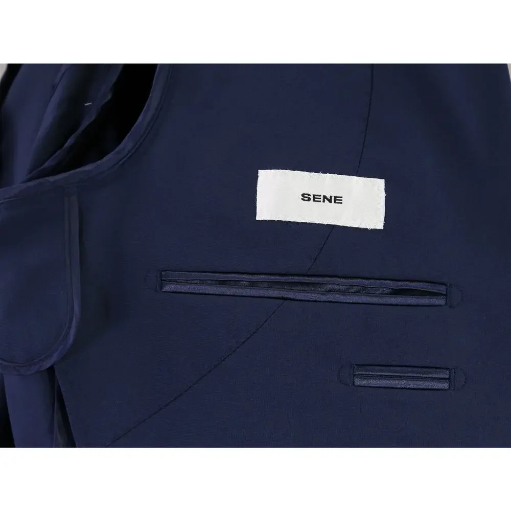 Sene Custom FlexTech Stretch Navy Blue Blazer Jacket 42R